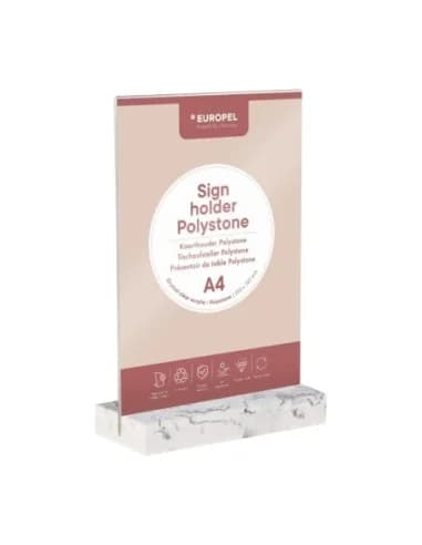 Présentoir de table Europel A4 polystone blanc