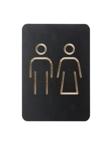 Plaque signalétique noire Europel homme/femme