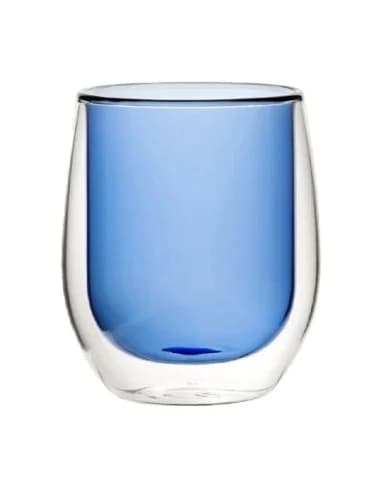 Verres à eau double paroi Utopia bleus 27 cl (lot de 6)