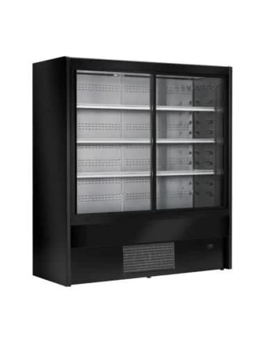 Vitrine libre-service réfrigérée Zoin Cervinho noire avec portes coulissantes 1200mm
