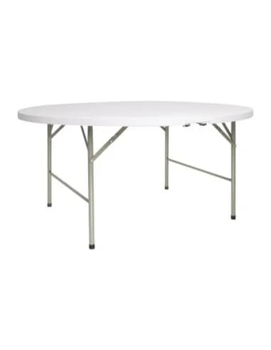 Table ronde pliable au centre Bolero blanche 1530mm