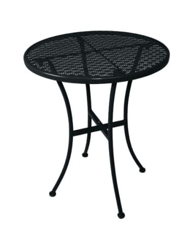 Table bistro ronde en acier ajouré Bolero noire 600mm (lot de 15)