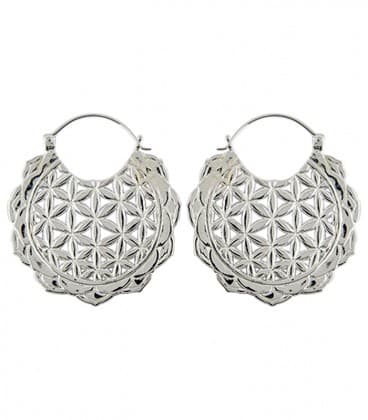 PEACE MANDALA (LAITON PLAQUE ARGENT)-VENDUES PAR PAIRE