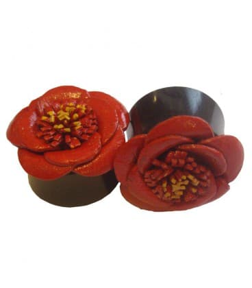 ROSE EN CUIR ET CORNE DE BUFFLE