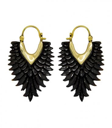 BLACK ANGEL-PETIT MODELE VENDU PAR PAIRE (corne de buffle et laiton)-VENDUES PAR PAIRE