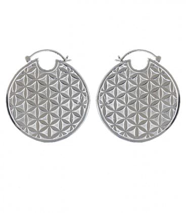 ROUND FLOWER OF LIFE (plaqué argent) - VENDUES PAR PAIRE