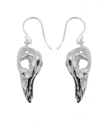 BIRD SKULL (plaqué argent) .Modèle crane fermé.- VENDUES PAR PAIRE