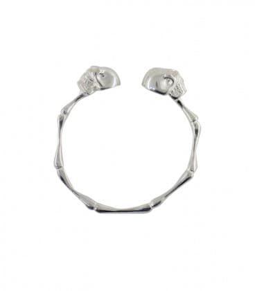 SKULL BRACELET (LAITON PLAQUE ARGENT)
