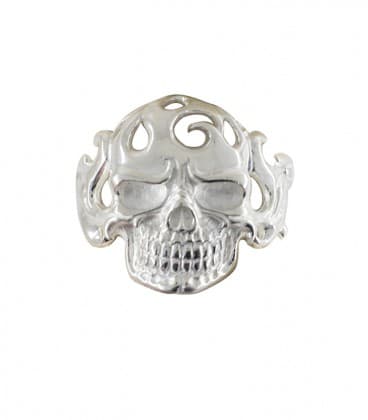 TETE DE MORT - BRACELET EN LAITON PLAQUE ARGENT ***UNE SEULE PIECE RESTANTE