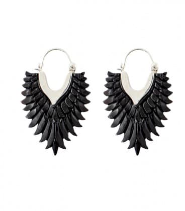BLACK ANGEL (CORNE ET LAITON PLAQUE ARGENT)-PETIT MODELE VENDUES PAR PAIRE