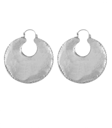 BERBER by S.HECHES(BOUCLE D'OREILLE EN LAITON PLAQUEES ARGENT )