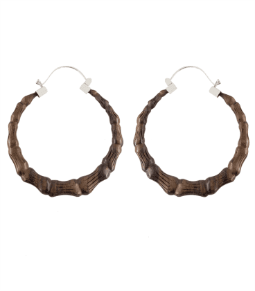 BAMBOO by S.HECHES- PETIT MODELE- (ARGENT ET BOIS)-VENDUES PAR PAIRE