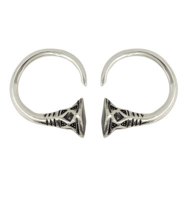 BERBERE -POIDS LAITON PLAQUE ARGENT-VENDU A LA PAIRE