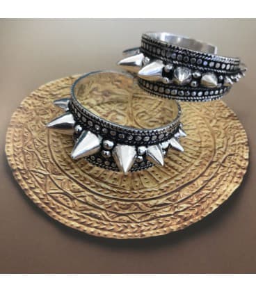 SPIKY TRIBE by S.HECHES -PLAQUEES ARGENT - VENDUES PAR PAIRE