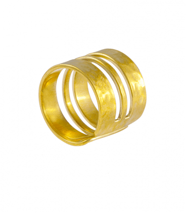 BAGUE EN LAITON MARTELE by S.HECHES