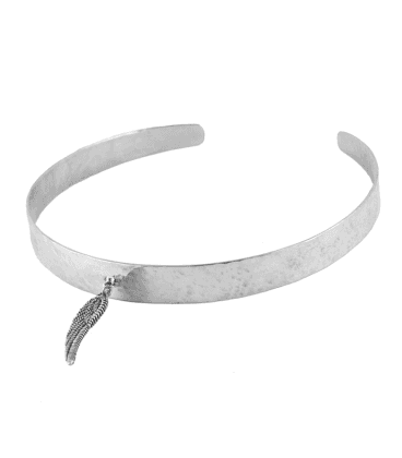 CHOKER AILE LAITON PLAQUE ARGENT by S.HECHES