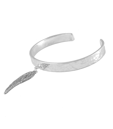 WING BRACELET LAITON PLAQUE ARGENT