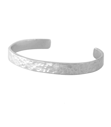 BRACELET MARTELE EN LAITON PLAQUE ARGENT by S.HECHES
