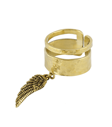 BAGUE LAITON EFFET 2 ANNEAUX -AILE by S.HECHES