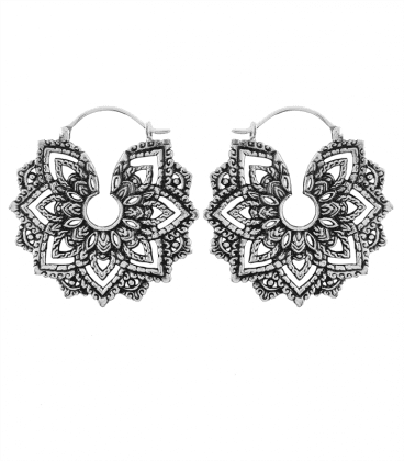 MANDALA FLOWER (laiton plaqué argent) - VENDUES PAR PAIRE