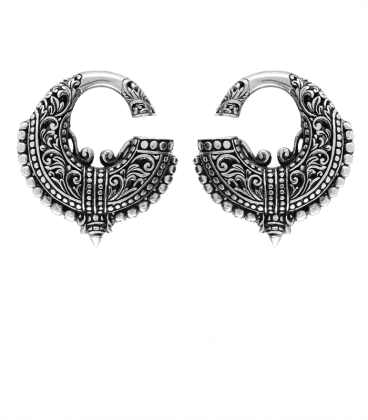 CEREMONIAL JEWELRYLAQUE ARGENT -8mm -VENDU PAIR -PAR PAIRE-