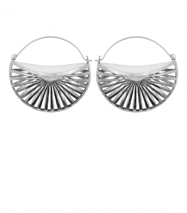 RISING SUN by S.HECHES - BOUCLES D'OREILLES LAITON PLAQUEES ARGENT
