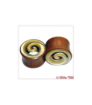 SPIRALE (nacre et bois de sawo)
