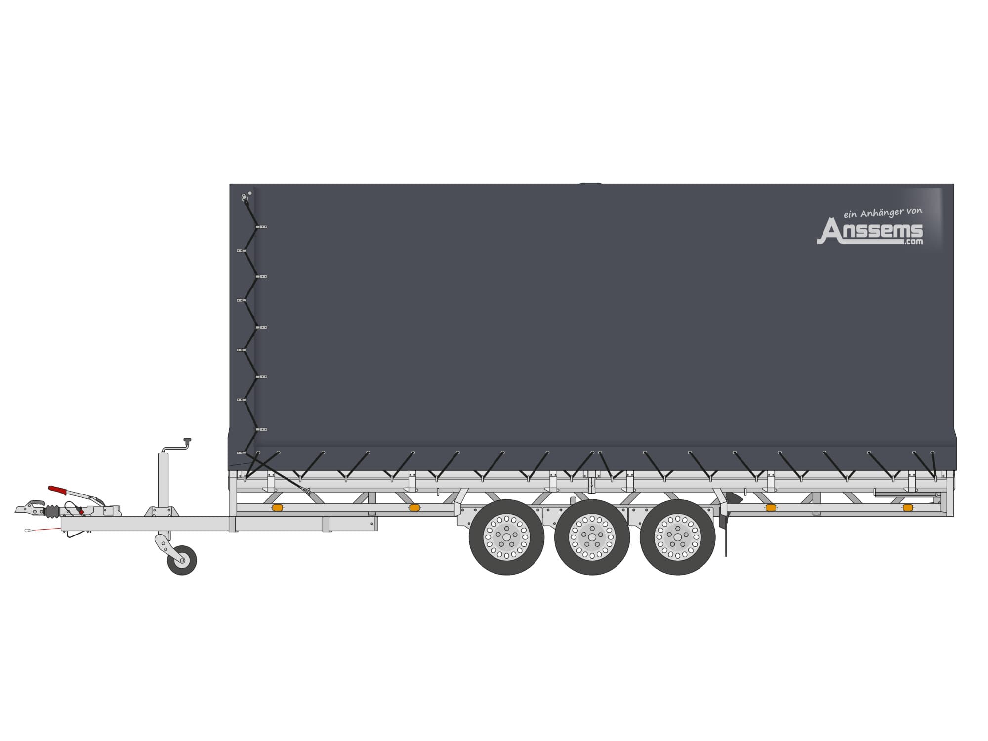 Hulco MEDAX-3 3500.502×203 Plateauanhänger mit Aktionsplane 210 cm