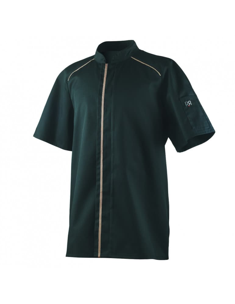 VESTE DE CUISINE MC APPOLLO T2 NOIR/FICELLE