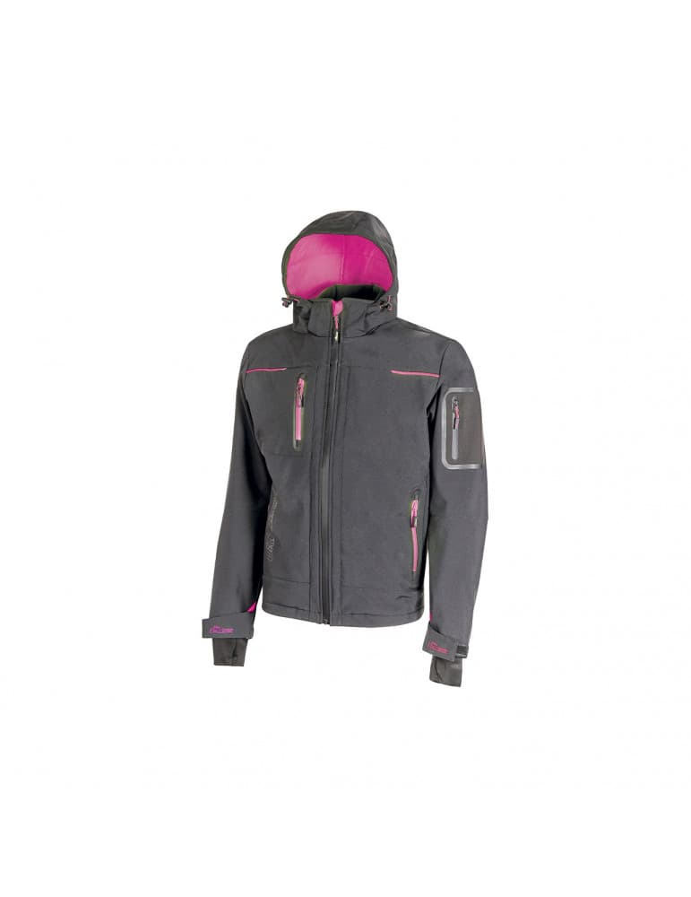 VESTE SOFTSHELL SPACE LADY ANTHRACITE/FUSCHIA M