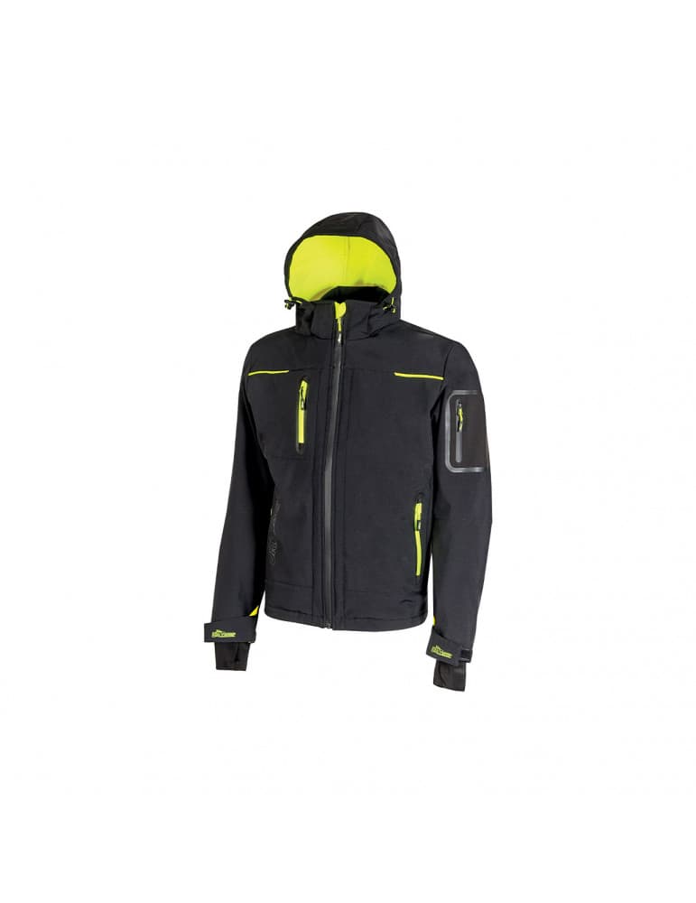 VESTE SOFTSHELL SPACE NOIR/JAUNE XXL