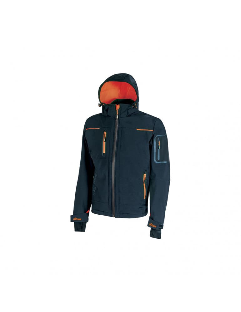 VESTE SOFTSHELL SPACE MARINE/ORANGE L