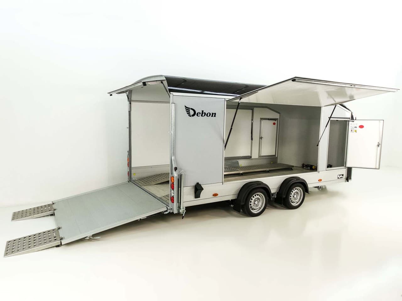 Debon Kofferanhänger Roadster C1000 200x500x200cm 3,5t schwarz | E-Winde |Erhöhungsrampen-Neu