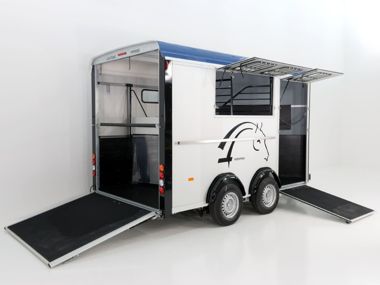 Cheval Liberte Pferdeanhänger Maxi 3|3 Pferde|Pullmann 2 Fahrwerk|blau-Neu