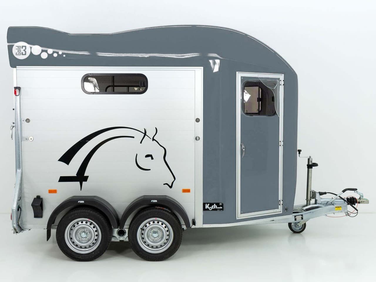 Cheval Liberte Pferdeanhänger GOLD 3|Premium|Pullman 2|Sattelkammer|grau-Neu