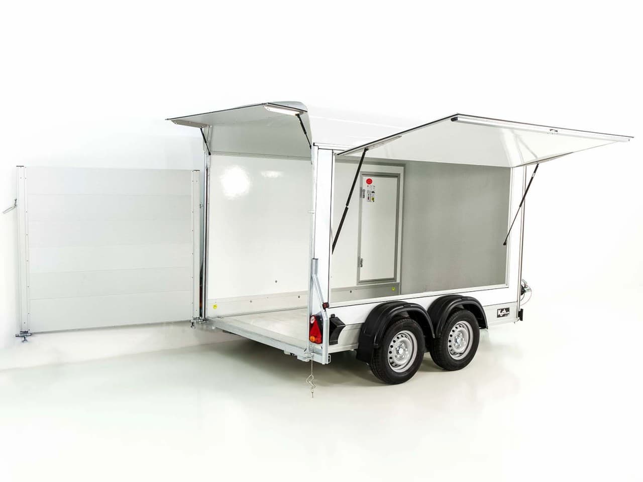 Debon Kofferanhänger C500 Sandwich 164x300cm H:200cm 2,0t|Alu|Polybug|Tür|weiß-Neu