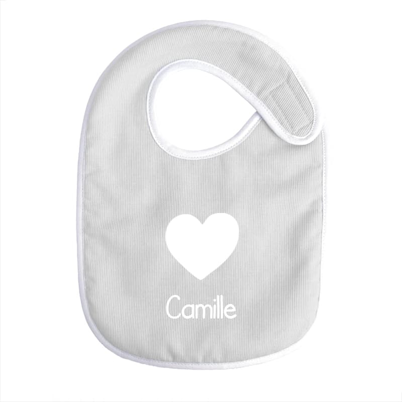 Bavoir personnalisé bébé gris