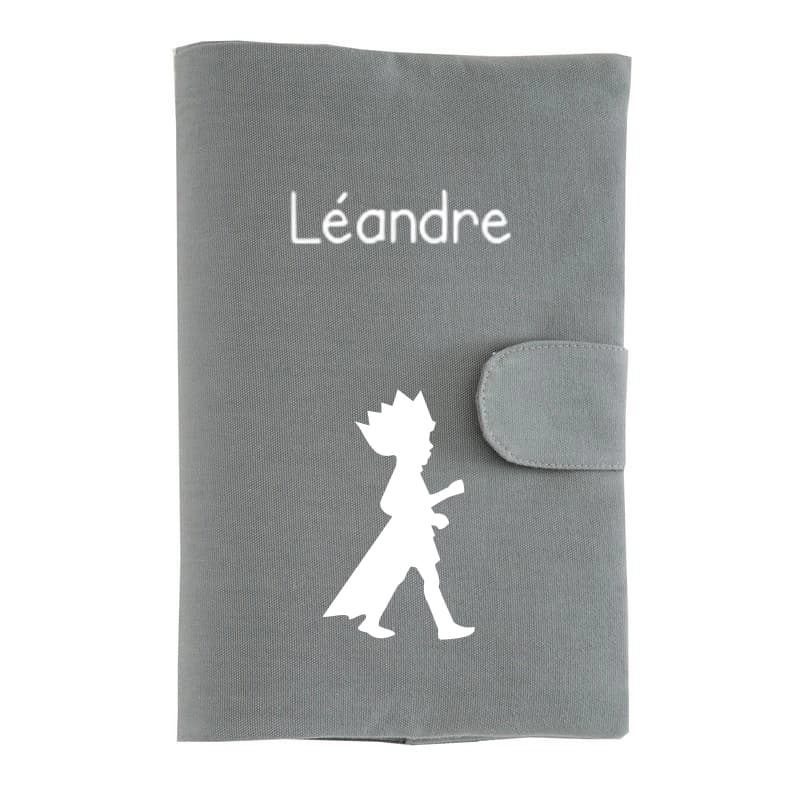 Protège carnet de santé personnalisé gris