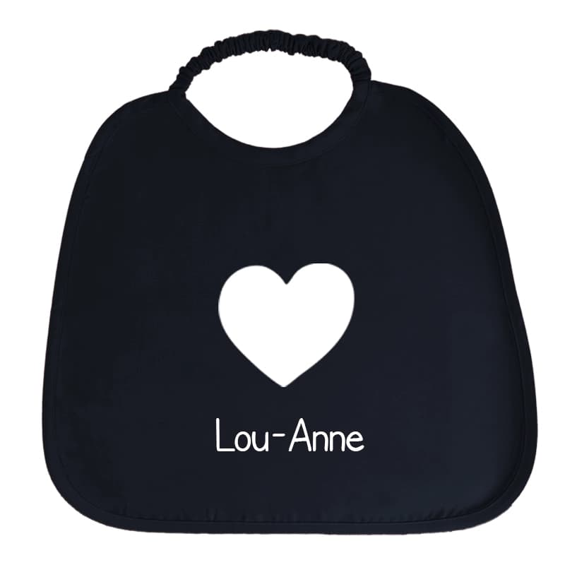 Grand bavoir personnalisé enfant bleu navy