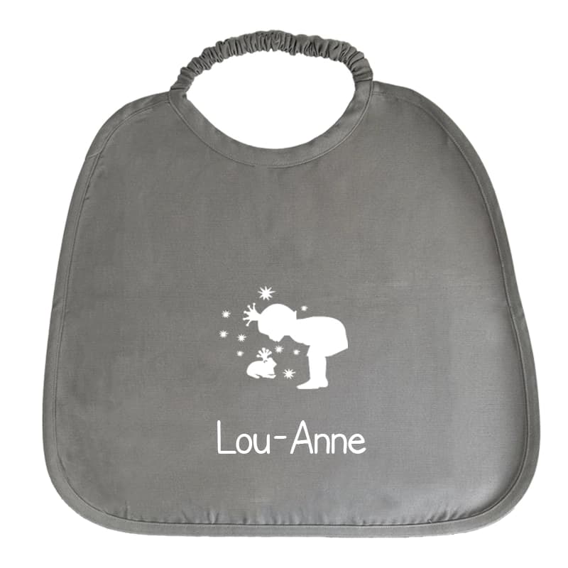 Grand bavoir personnalisé enfant gris