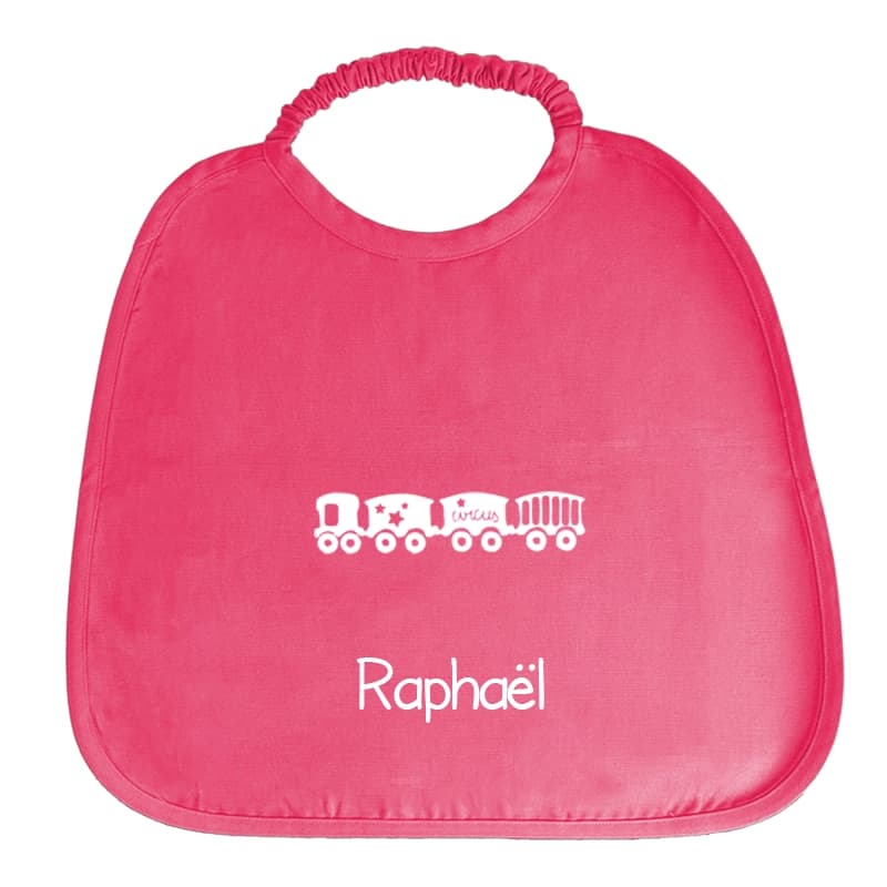 Grand bavoir personnalisé enfant rose