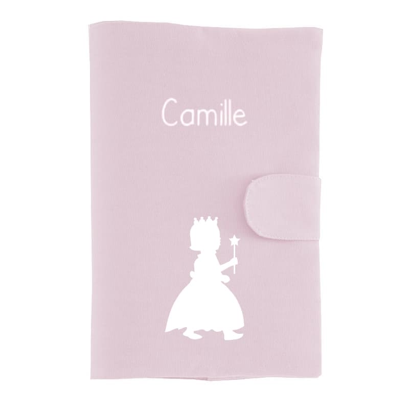 Protège carnet de santé personnalisé rose