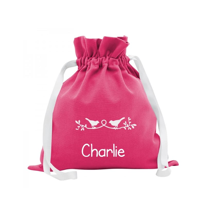 Petit Sac à doudou personnalisé Rose Fushia