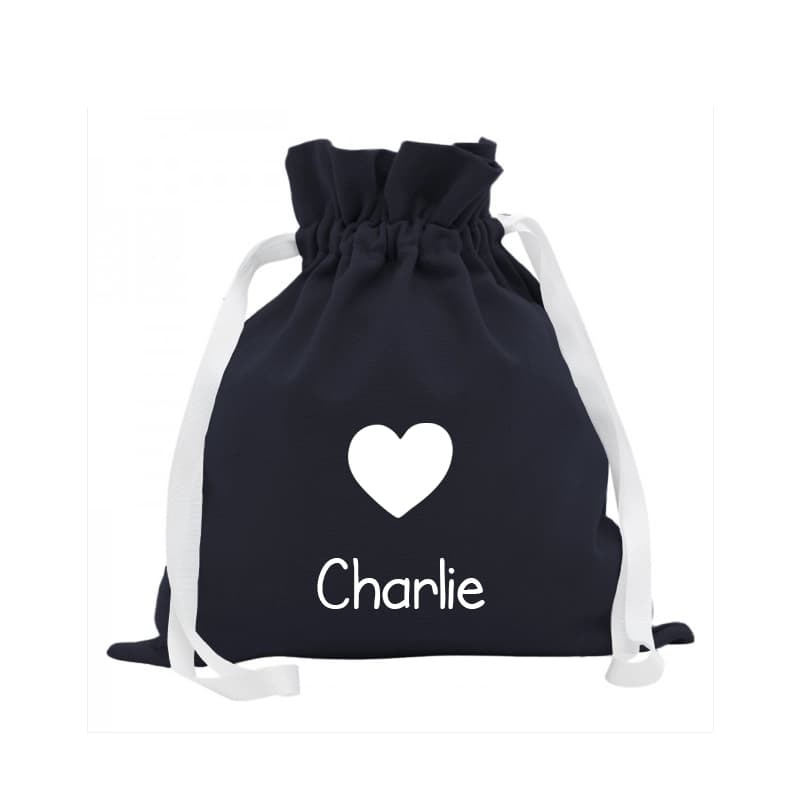 Petit sac à doudou personnalisé Bleu marine