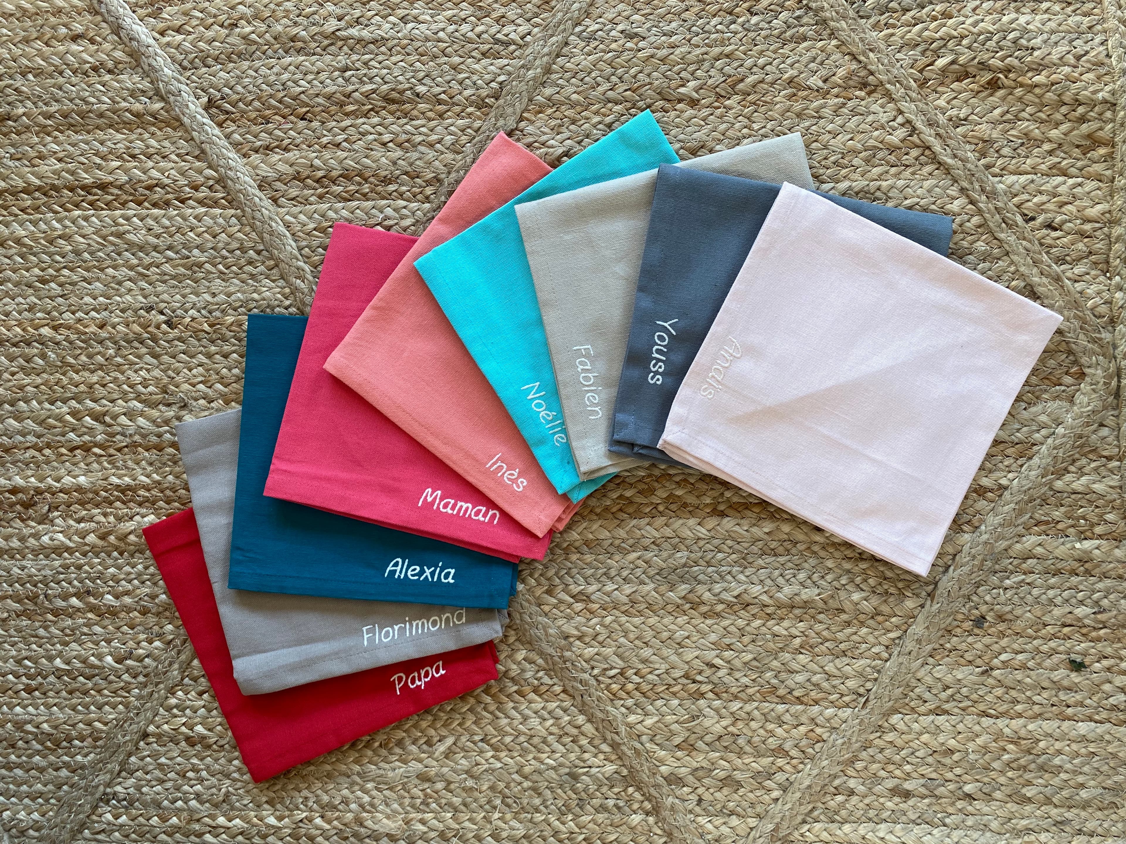Serviettes de Table Personnalisées Broderie Individuelle