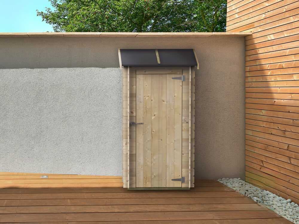 Alce Arturo 94x64 - Caseta porta-herramientas de madera - Con techo de un agua - 94x64x188 cm