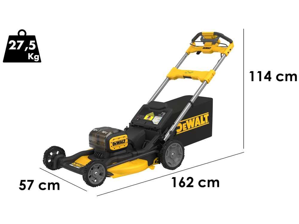 DeWalt DCMWSP156N-XJ - Cortacésped semovente de batería - 36V/4Ah - Corte de 53 cm - BATERÍA Y CARGADOR NO ESTÁN INCLUIDOS