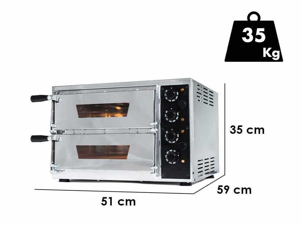 Effeuno EFFE 11 - Horno eléctrico para pizza - Doble cámara