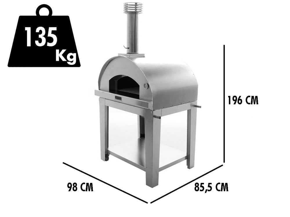 Fontana Mangiafuoco INOX - Horno de leña de exterior con carro