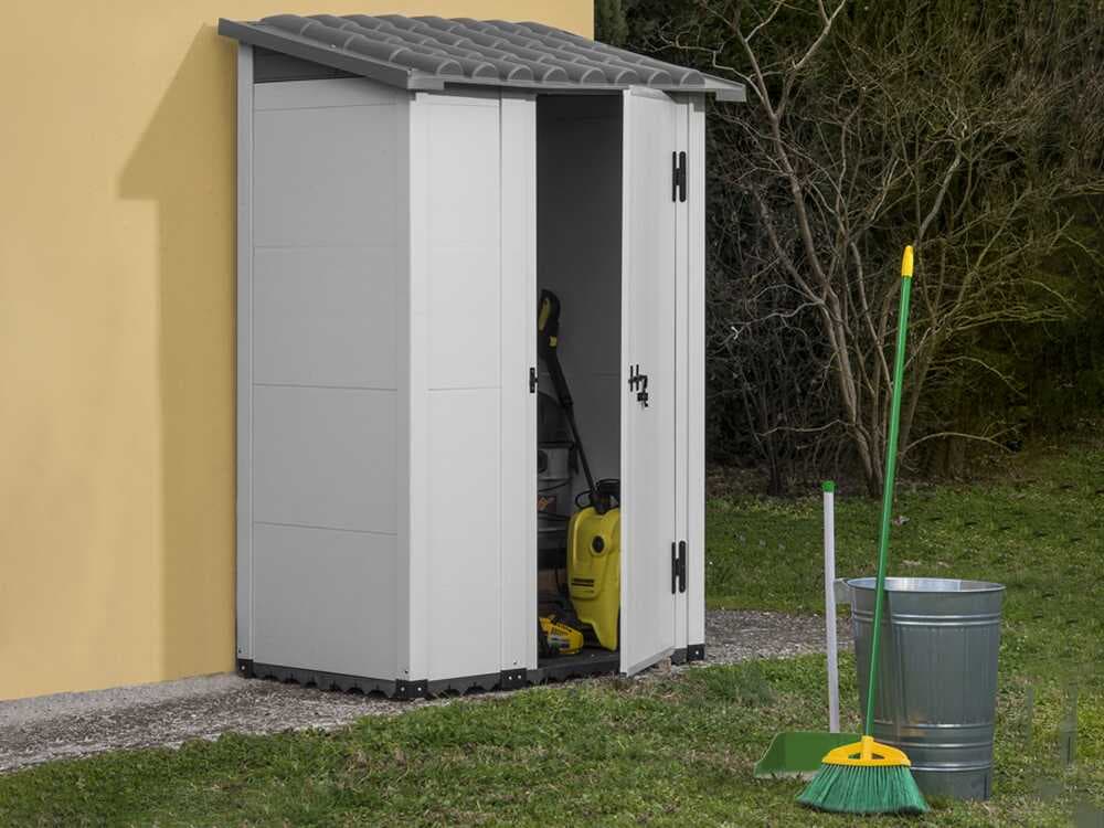 Garofalo Urban 100 - Caseta de jardín - Con puerta descentrada - 122,5 x 82,5 x 201 cm
